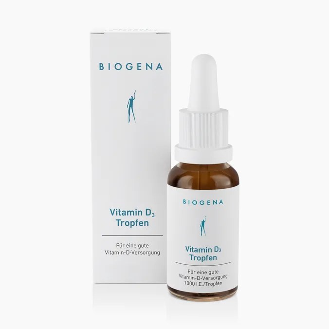 Biogena, Vitamin D₃ Tropfen, Fľaša, biela, Pre dobré zásobenie vitamínom D 1000 IU/kvapka